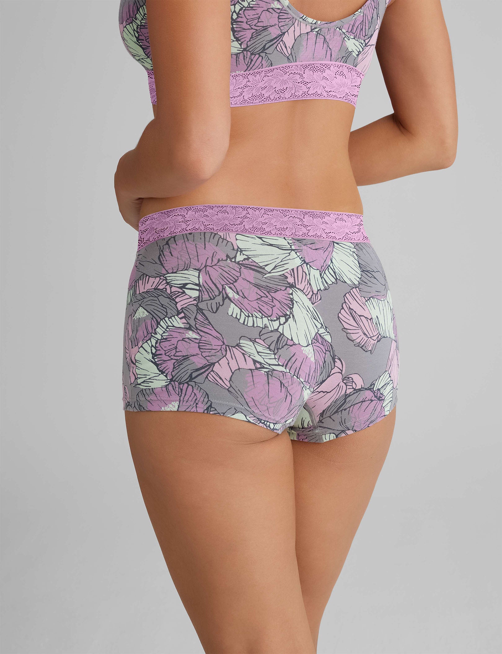 Women's Second Skin Boyshort, Lace Waist