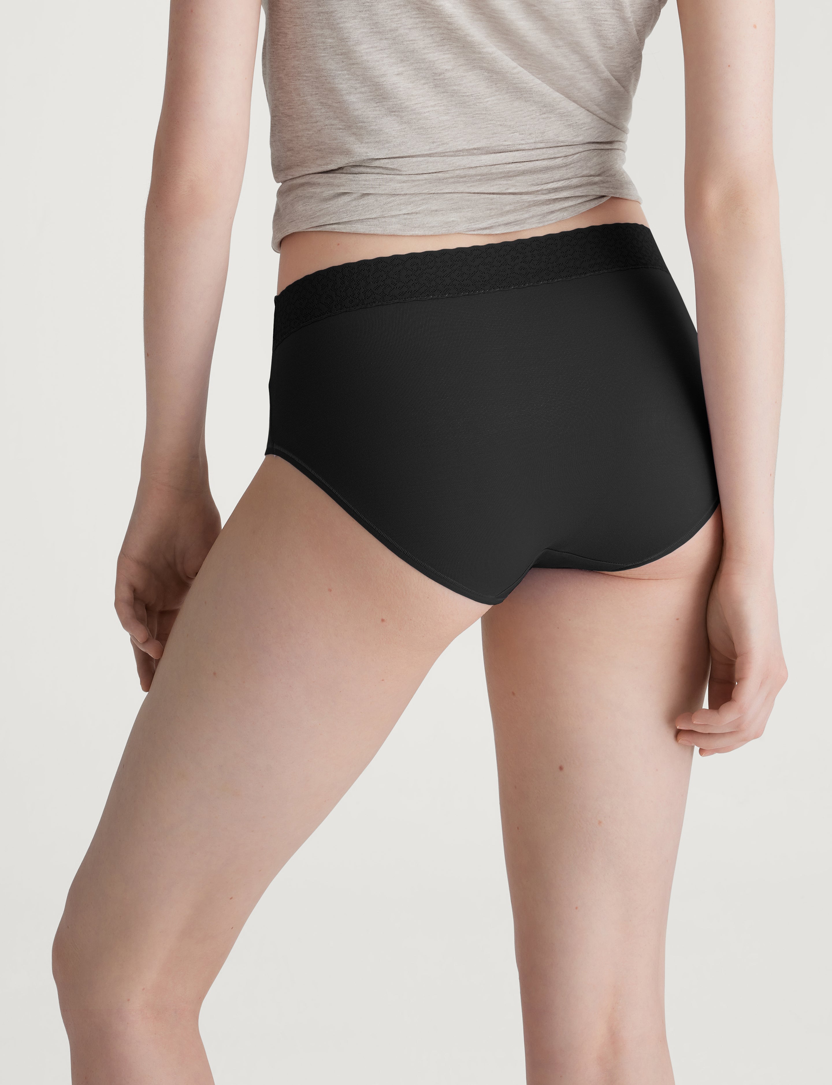 Women's Second Skin High Rise Brief, Lace Waist