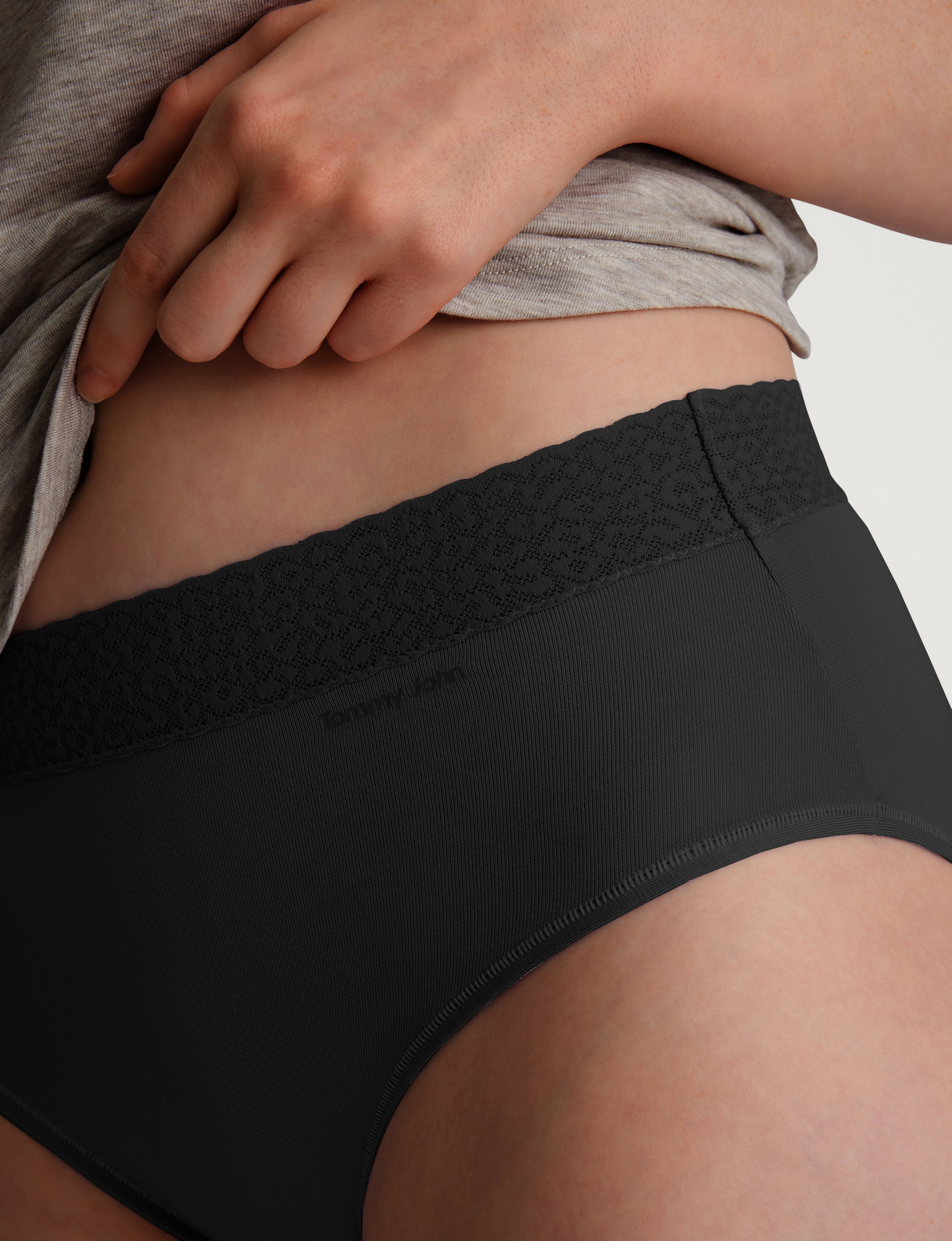 Women's Second Skin High Rise Brief, Lace Waist