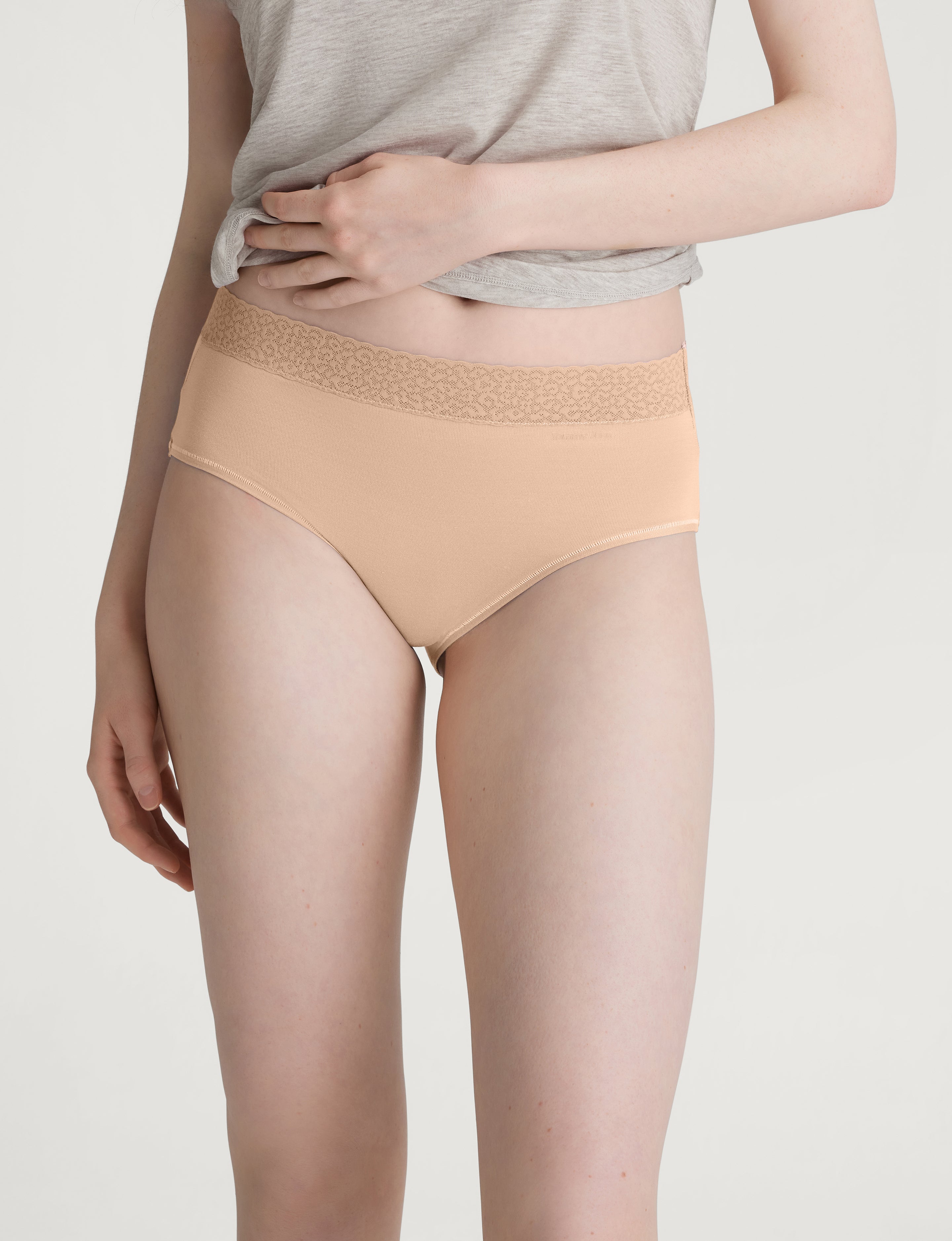 Women's Second Skin High-Rise Brief, Lace Waist (3-Pack)