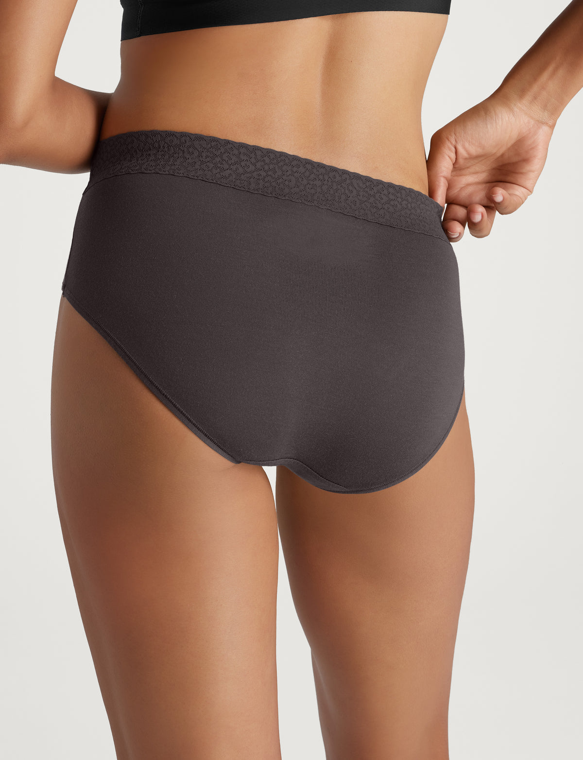 Women's Second Skin High Rise Brief, Lace Waist