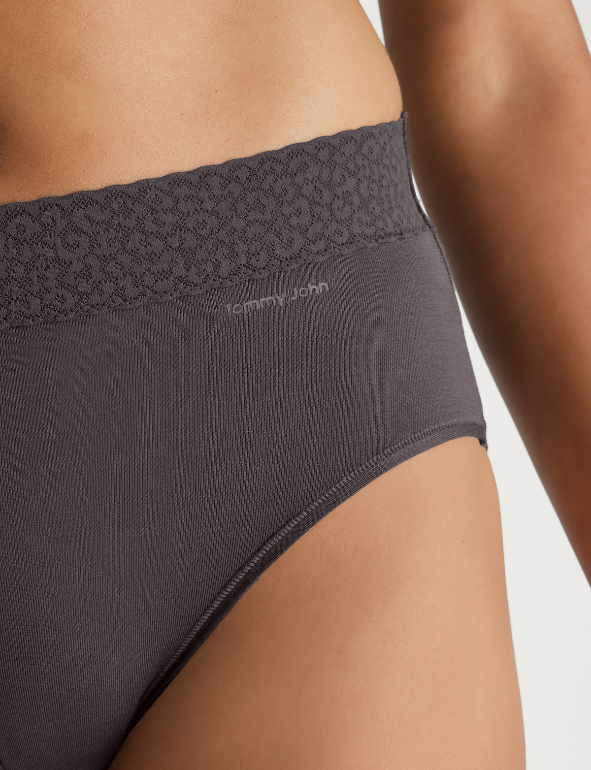 Women's Second Skin High Rise Brief, Lace Waist