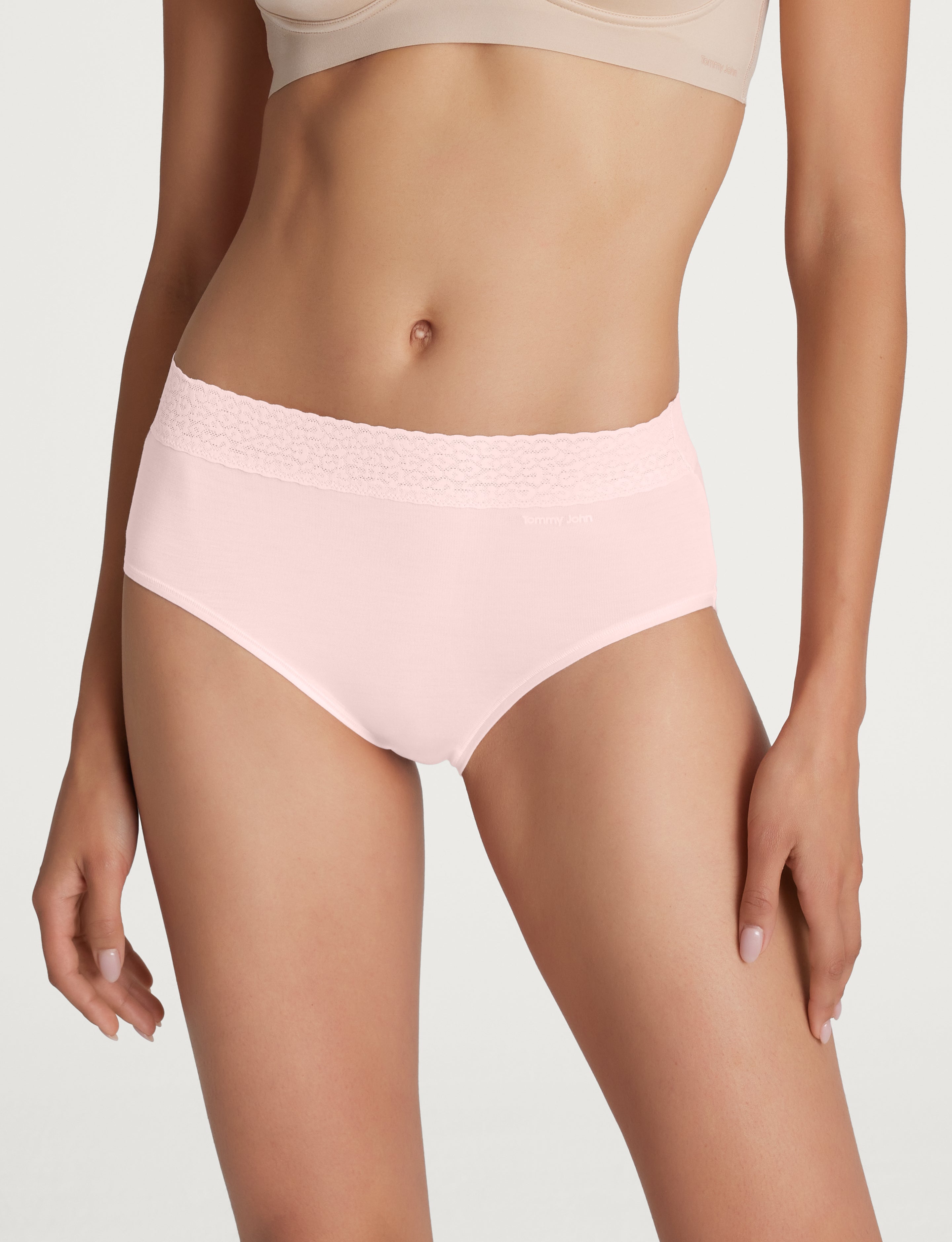 Women's Second Skin High-Rise Brief, Lace Waist (3-Pack)