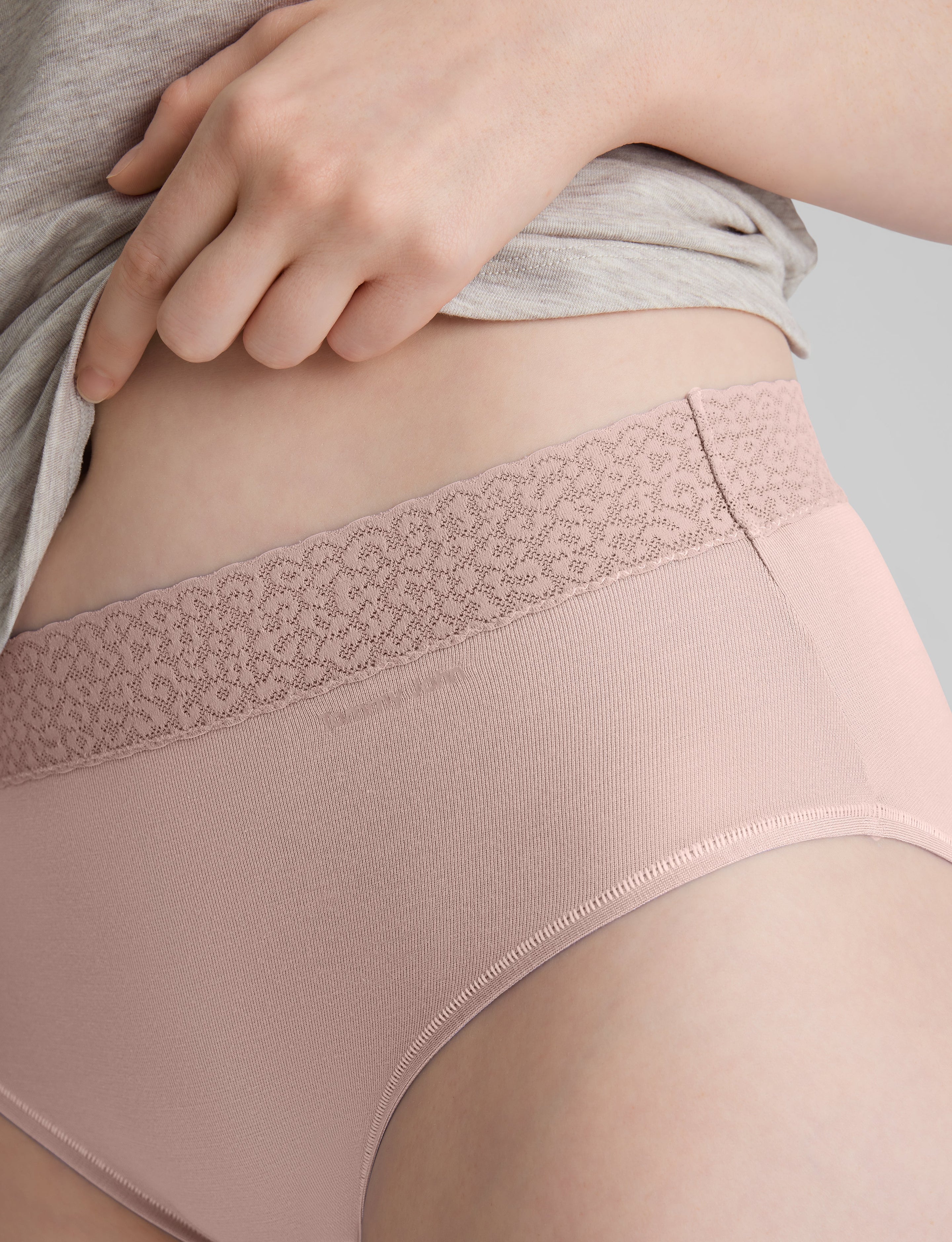 Women's Second Skin High Rise Brief, Lace Waist