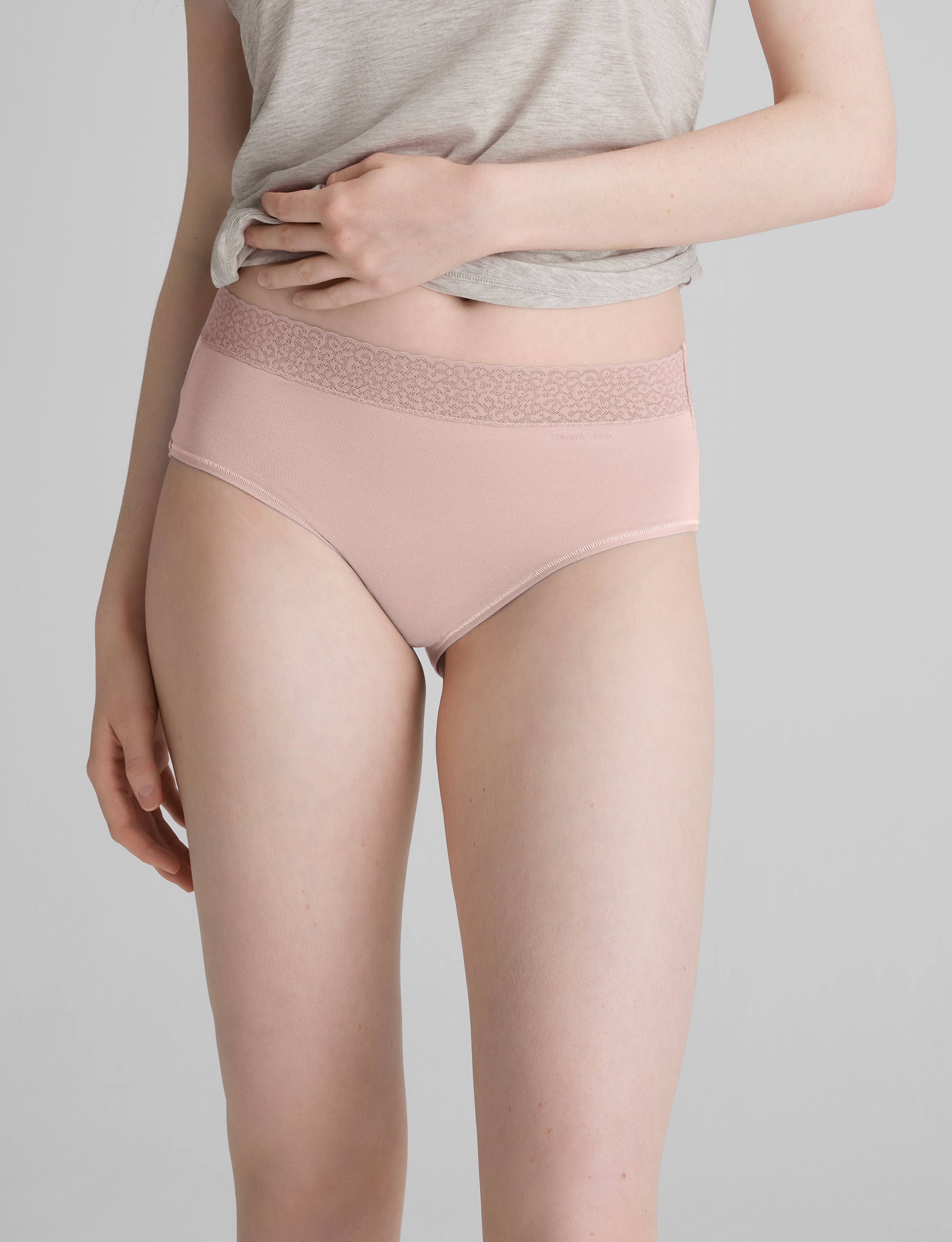 Women's Second Skin High Rise Brief, Lace Waist