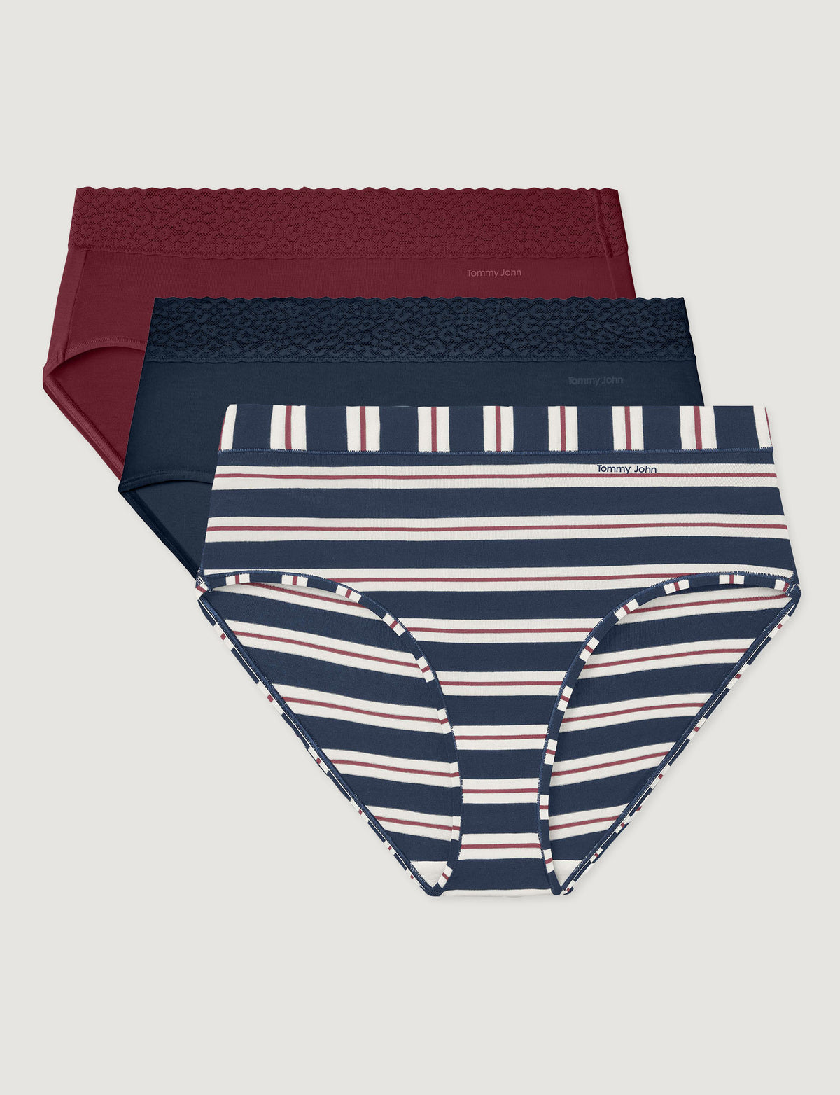 Women's Second Skin High Rise Brief, Lace Mix (3-Pack)