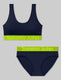 360 Sport Scoop Bralette & Bikini Set::Dress Blues/Acid Lime WB