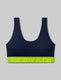 360 Sport Scoop Bralette::Dress Blues/Acid Lime WB::Swatch