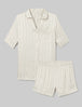 Women's Satin Jacquard Pajama Top & Short Set::Gardenia::Swatch