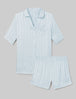 Women's Satin Jacquard Pajama Top & Short Set::Ice Melt::Swatch
