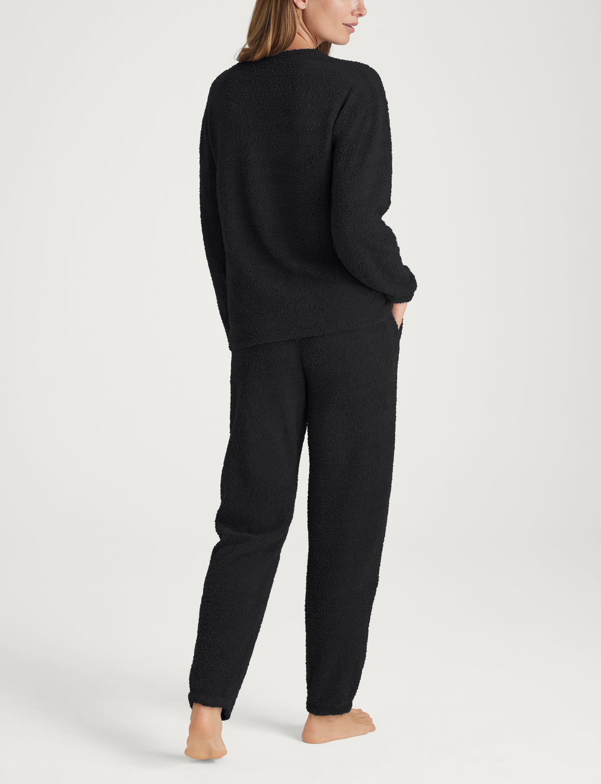 Women's Plush Crewneck Sweatshirt, Jogger & Robe Set