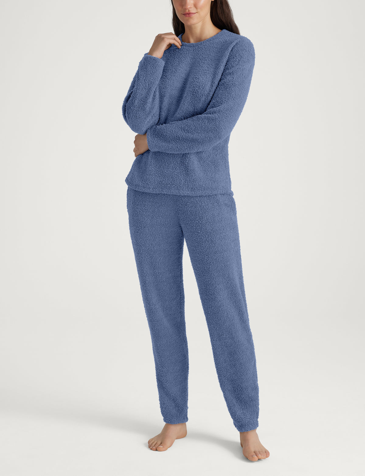 Women's Plush Crewneck Sweatshirt, Jogger & Robe Set
