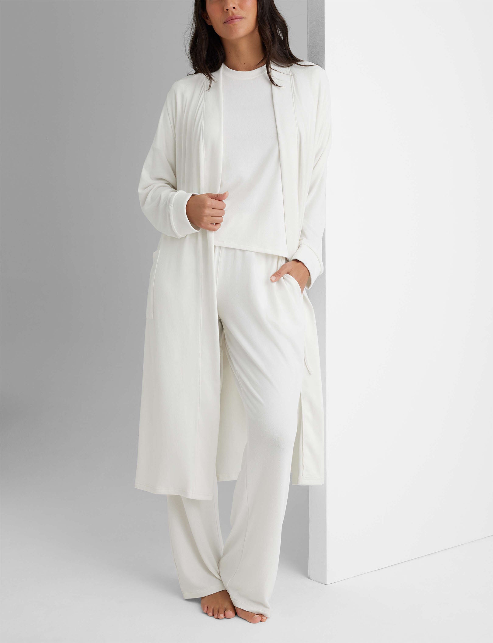 Women's Cozy Tee, Pant & Robe Set Tommy John
