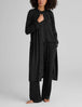 Women's Cozy Robe::Black Mini Heart