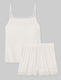 Women's Luxe Rib Lace Cami & Short Set::Gardenia Luxe