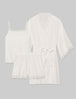 Women's Luxe Rib Lace Cami, Short & Robe Set::Gardenia Luxe