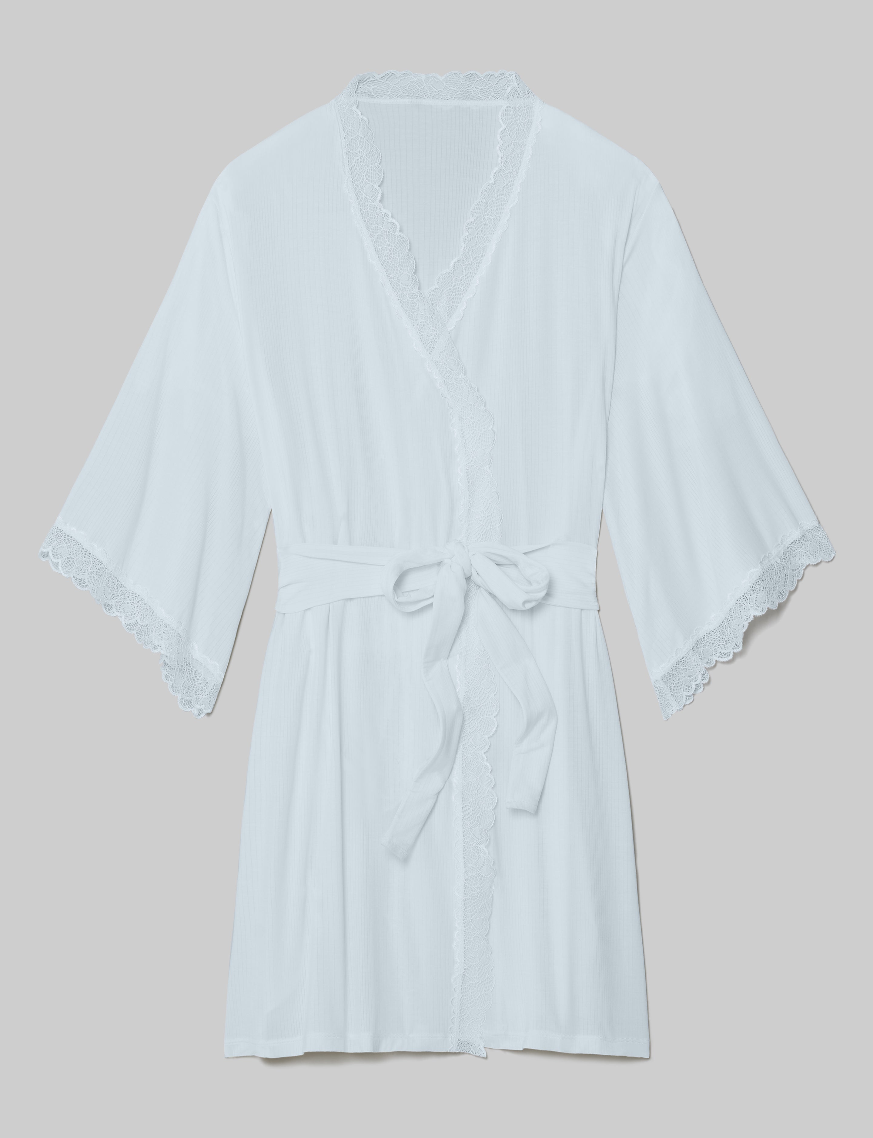 Women's Luxe Rib Lace Robe