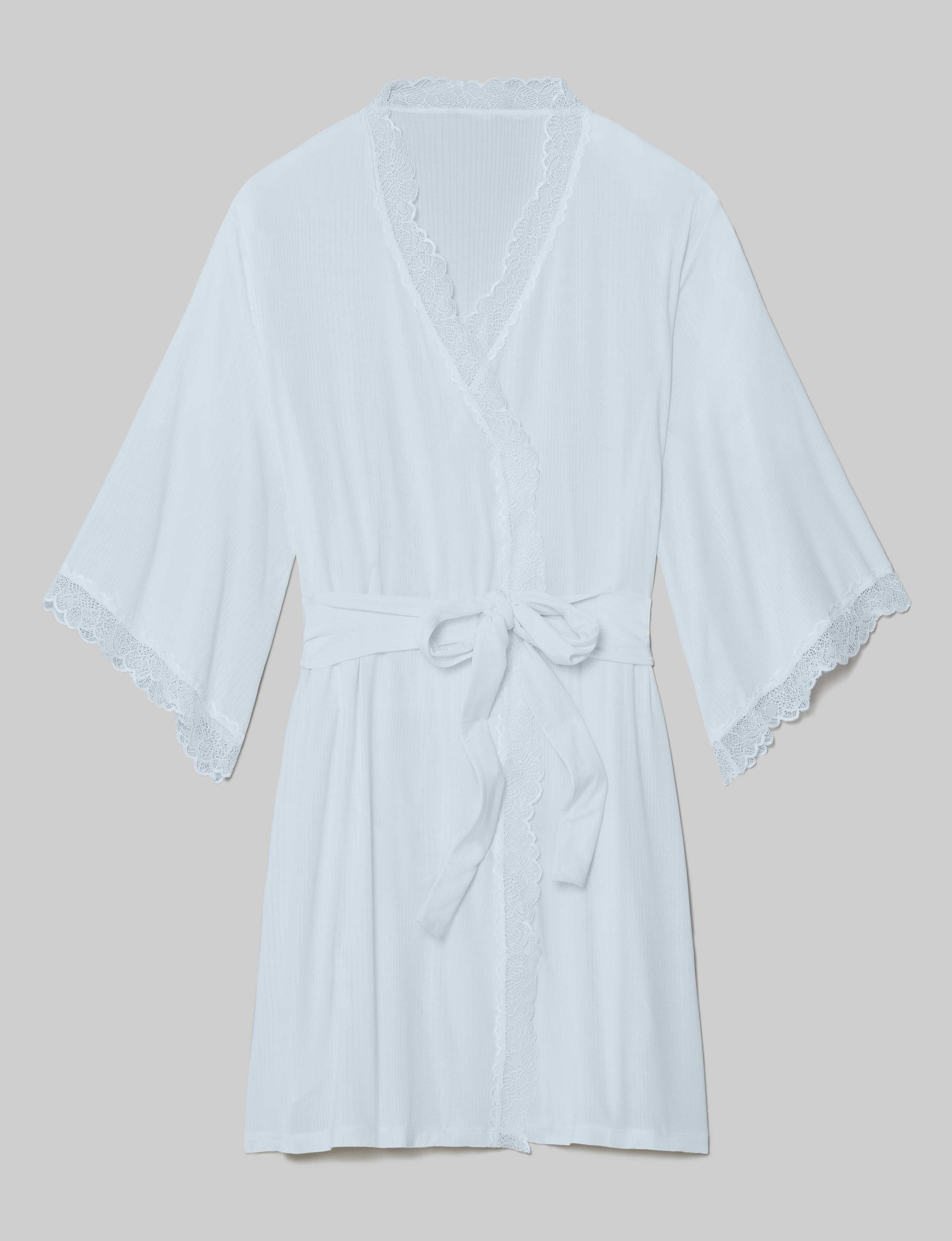 Women's Luxe Rib Lace Robe