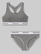 Signature Cotton Scoop Bralette & Bikini::Black and White Stripe