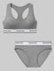 Signature Cotton Scoop Bralette & Bikini Set::Medium Heather Grey