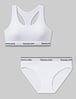 Signature Cotton Scoop Bralette & Bikini Set::White
