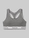 Signature Cotton Scoop Bralette::Black and White Stripe::Swatch