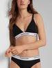 Signature Cotton Triangle Bralette::Black