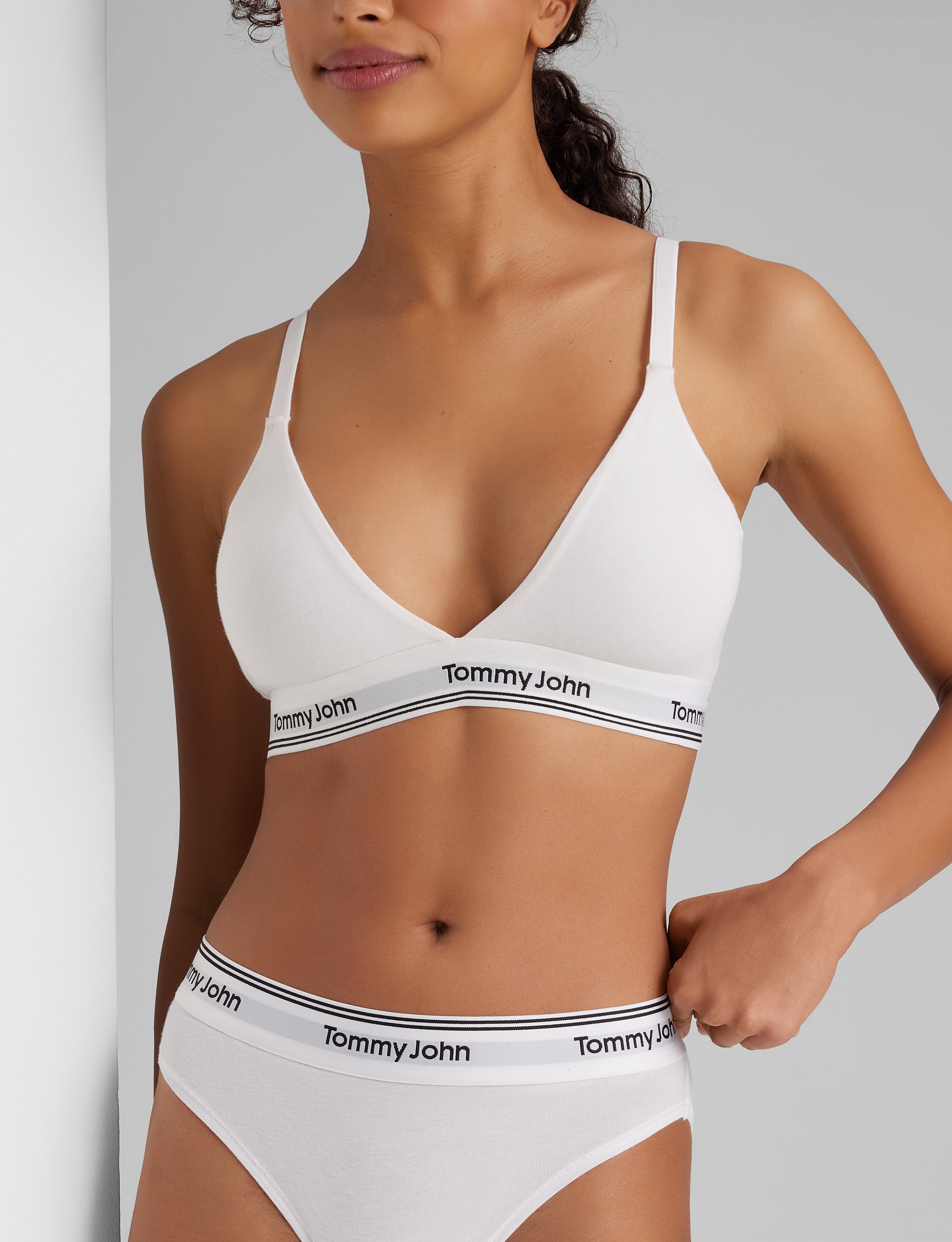 Signature Cotton Triangle Bralette & Bikini Set