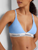 Signature Cotton Triangle Bralette::Della Robbia Blue