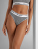 Women's Signature Cotton Thong::Black and White Stripe