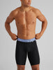 360 Sport Boxer Brief 8"::Black/Ebb and Flow Stripe WB