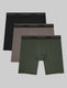Ultra Soft Flex Mid-Length Boxer Brief 6" (3-Pack)::Black/Falcon/Dark Olive