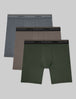 Ultra Soft Flex Mid-Length Boxer Brief 6" (3-Pack)::Grey/Falcon/Dark Olive