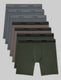 Ultra Soft Flex Mid-Length Boxer Brief 6" (7-Pack)::Turbulence/Falcon/Dark Olive