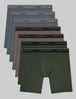 Ultra Soft Flex Mid-Length Boxer Brief 6" (7-Pack)::Turbulence/Falcon/Dark Olive