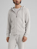 French Terry Full Zip Hoodie::Silver Gray