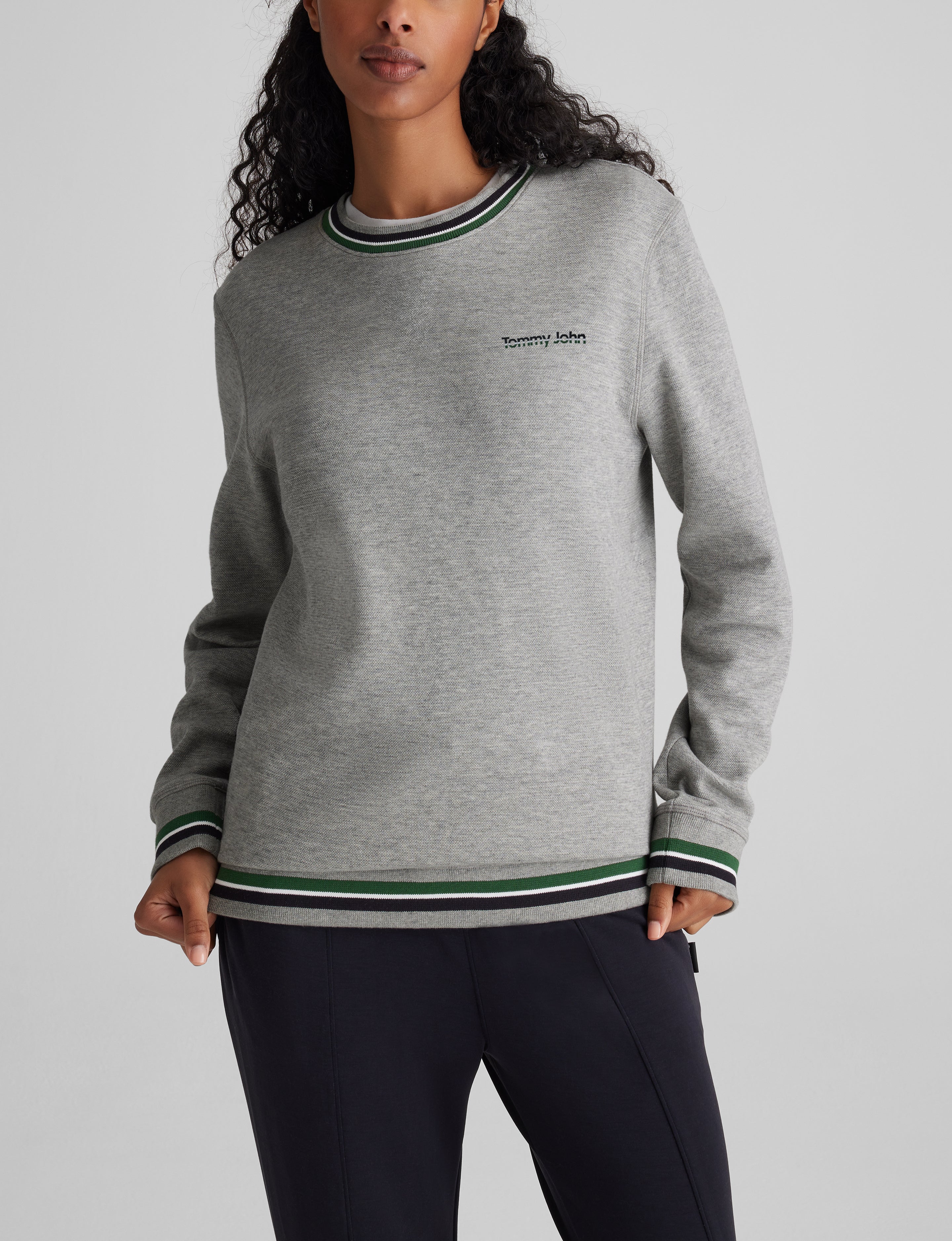 Varsity Stripe Crewneck Sweatshirt