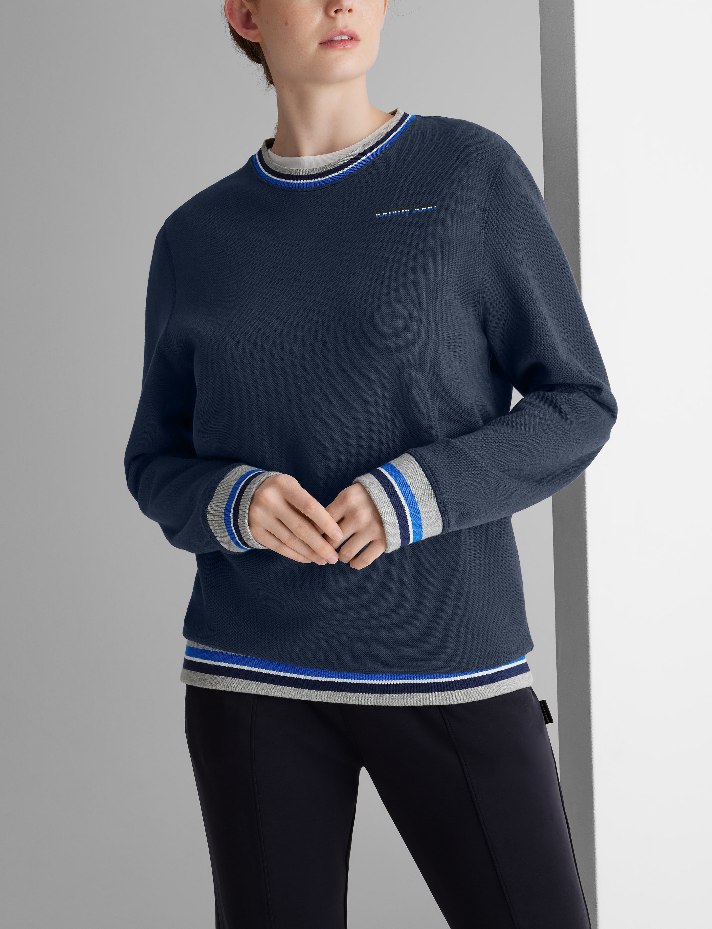 Varsity Stripe Crewneck Sweatshirt