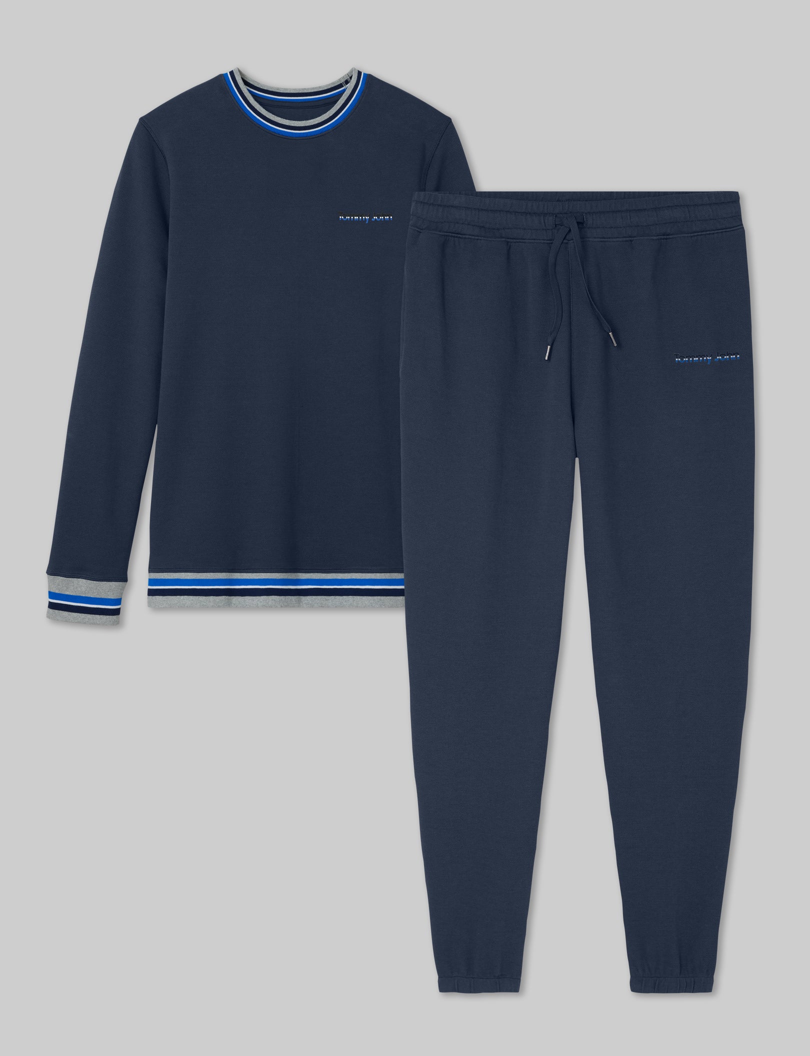 Varsity Stripe Crewneck Sweatshirt & Jogger Set