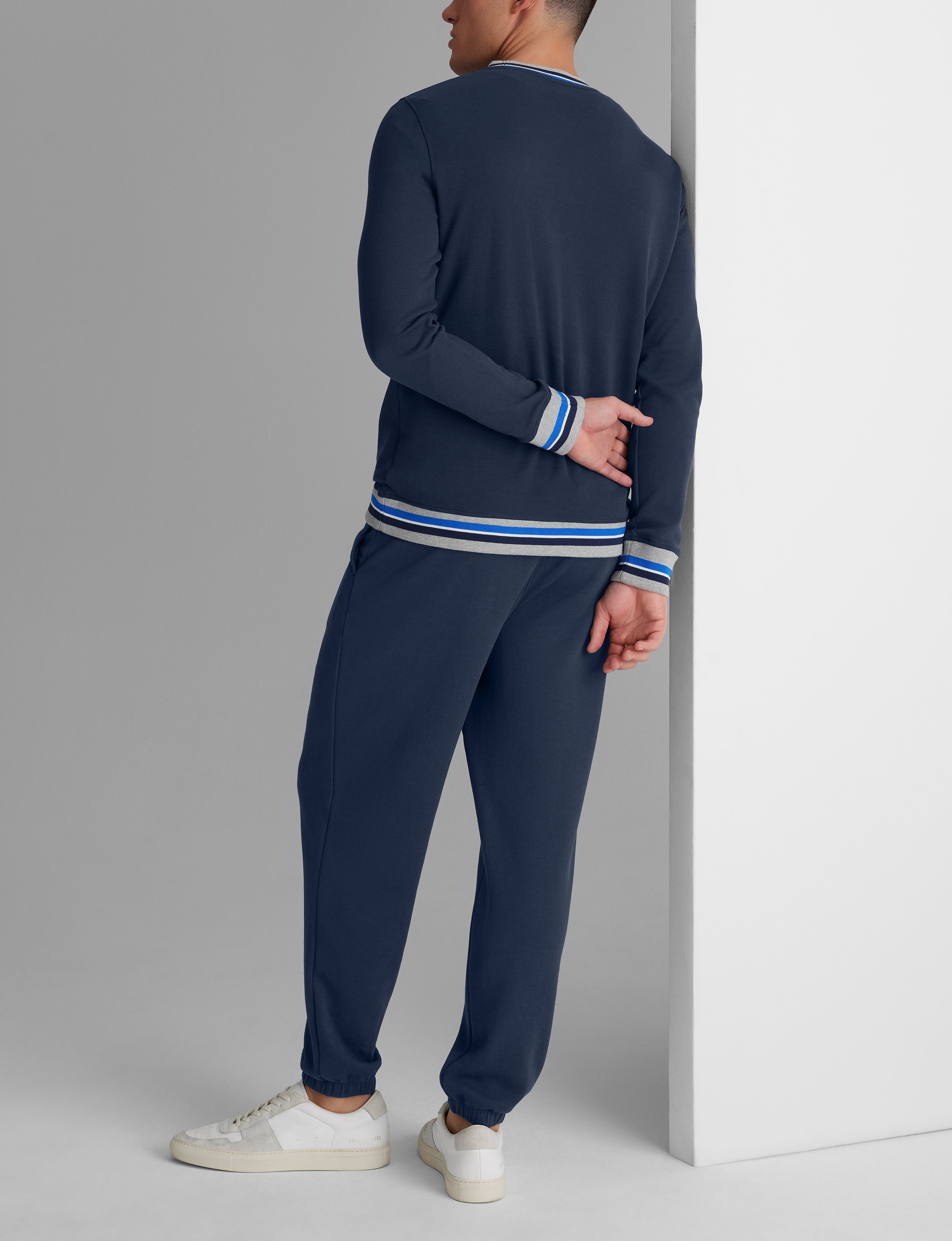 Varsity Stripe Crewneck Sweatshirt & Jogger Set