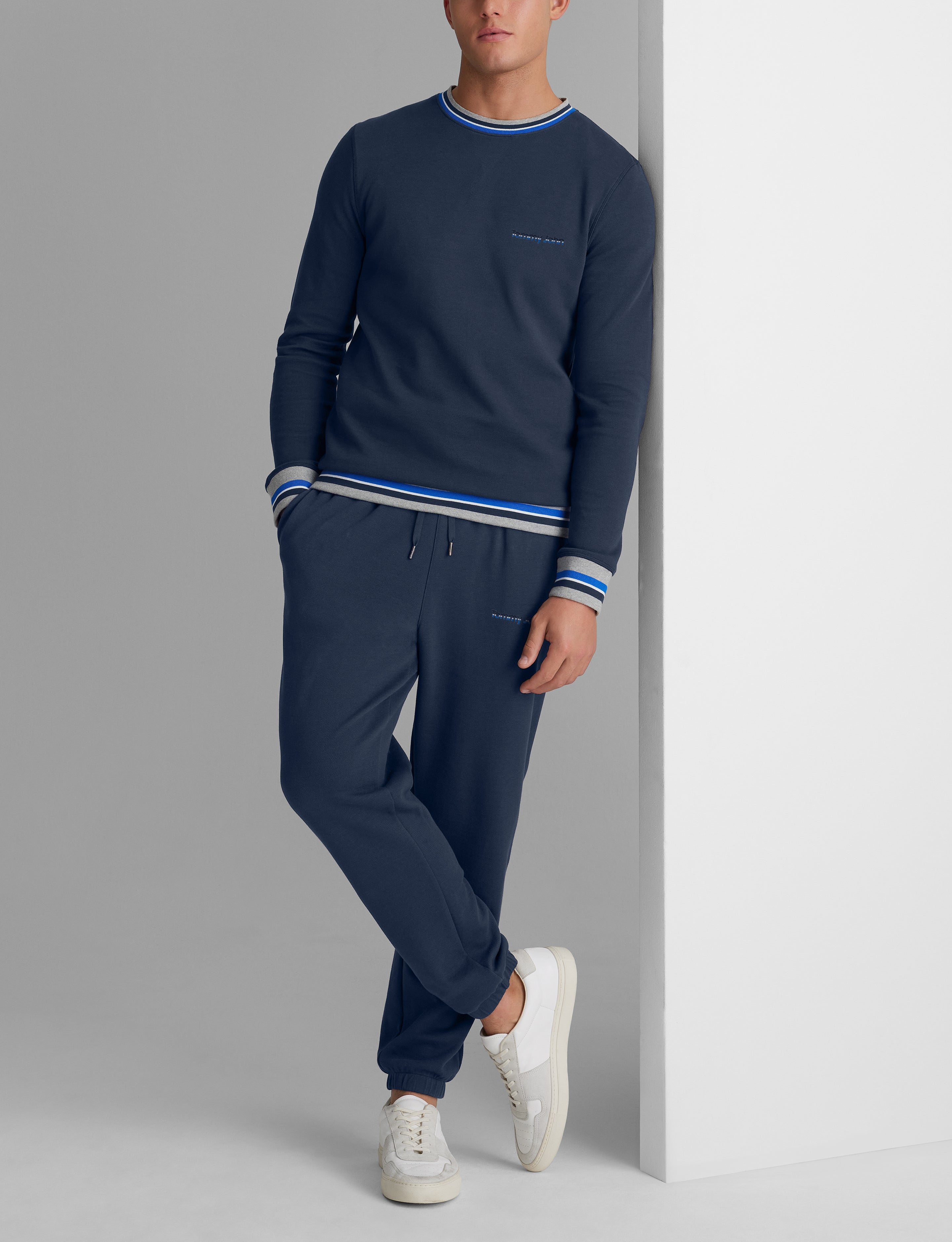 Varsity Stripe Crewneck Sweatshirt & Jogger Set