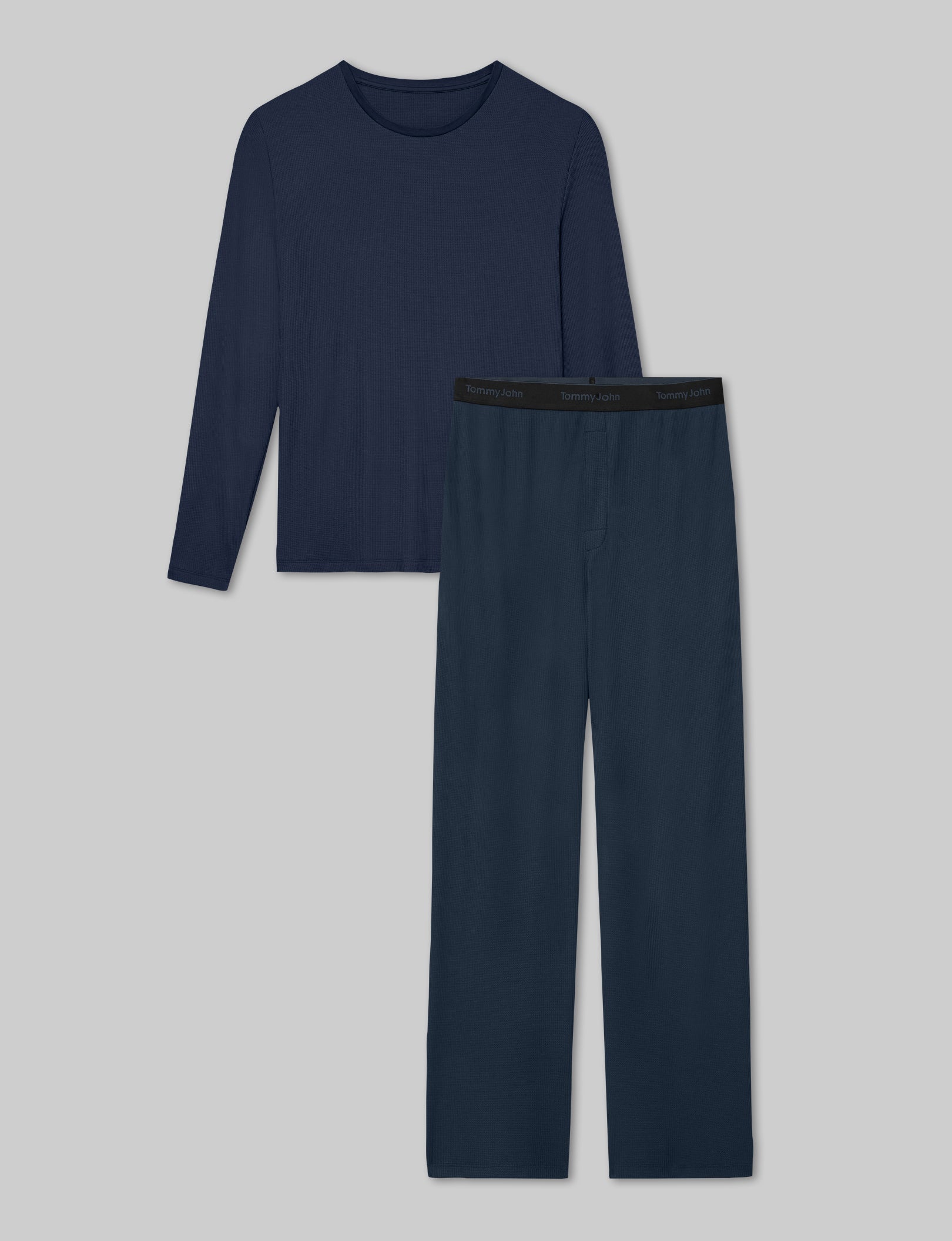 Waffle Long Sleeve Crew Neck & Pant Set
