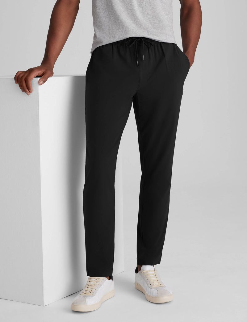 Luxe Traveler Woven Pant::Black