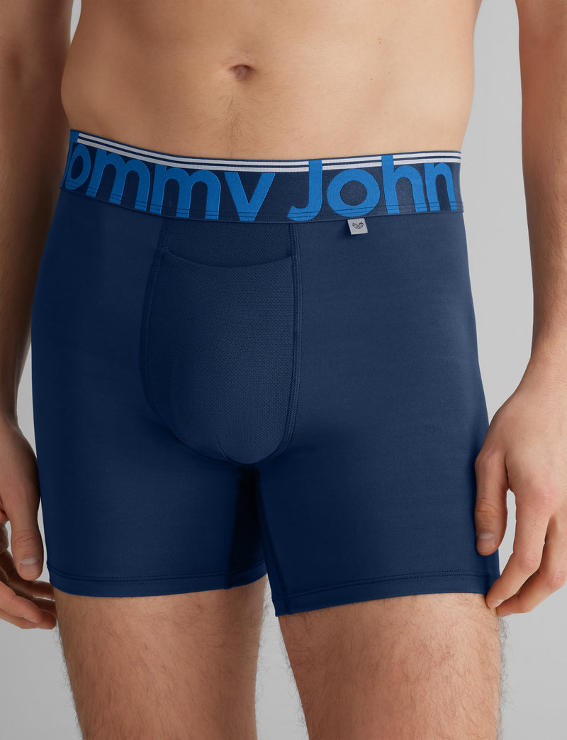 360 Sport Trunk 4"::Dress Blues/Stripe WB