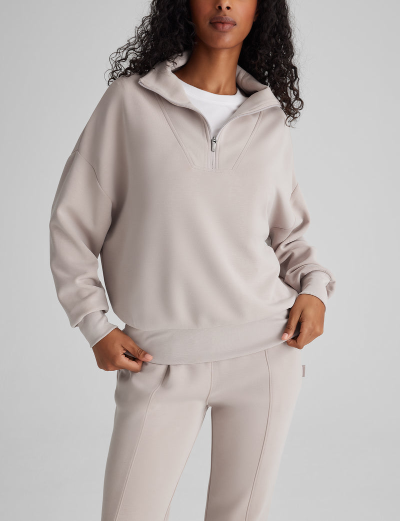 Women’s Luxe Traveler Knit Quarter-Zip::Ashes of Roses