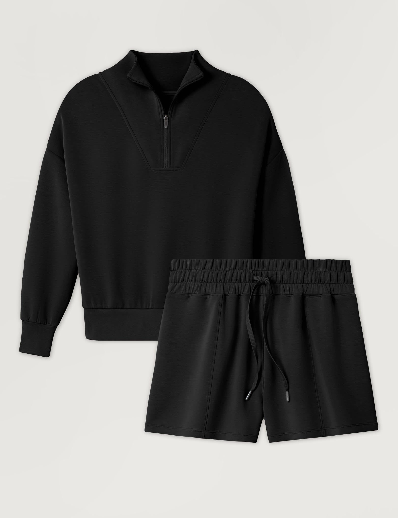 Women's Luxe Traveler Knit Quarter Zip & Short Set