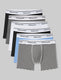 Signature Cotton Trunk 4" (6-Pack)::Black/Heather Grey/White/Black/Della Robbia/Stripe