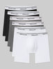 Signature Cotton Mid-Length Boxer Brief 6" (6-Pack)::Black/Heather Grey/White