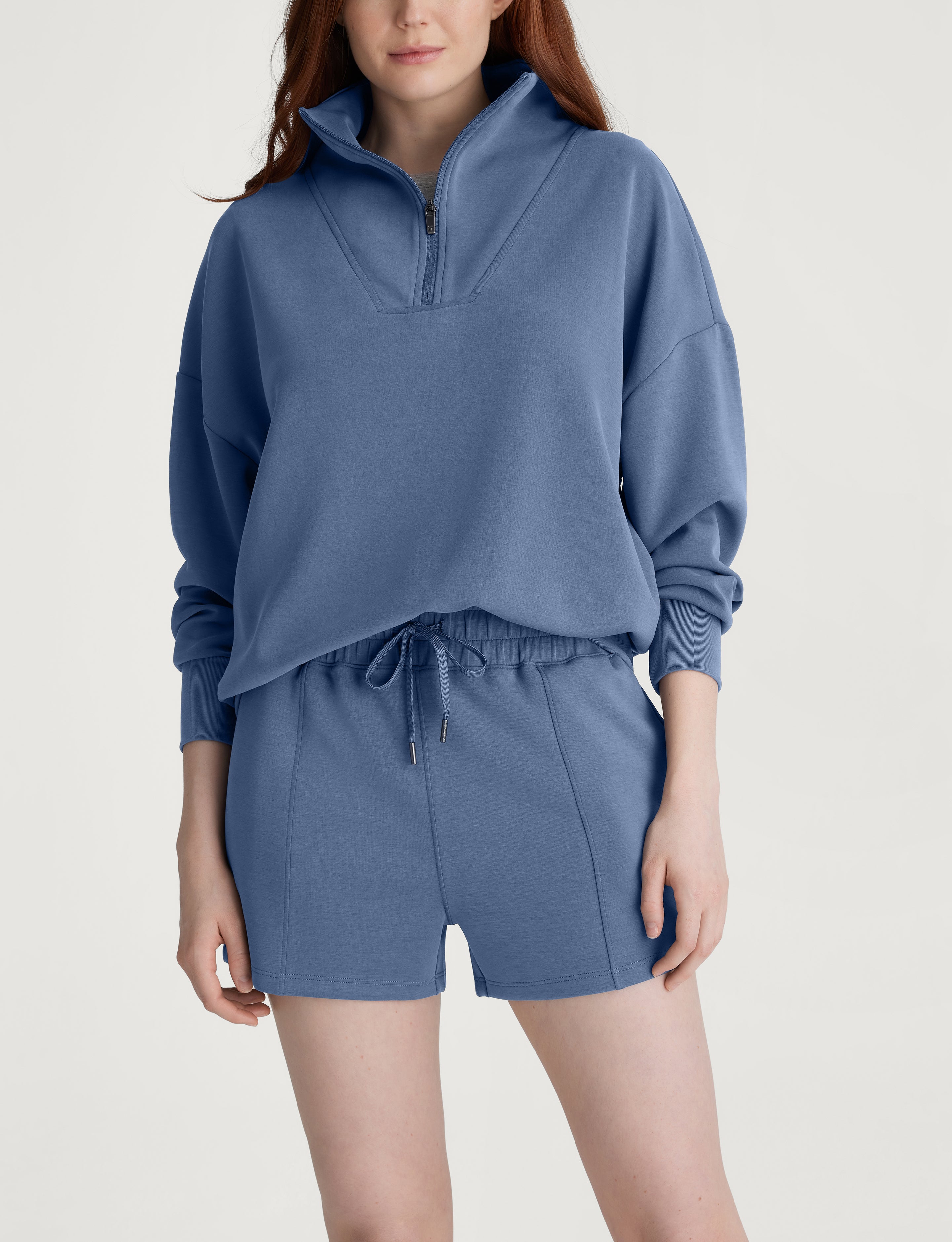Women's Luxe Traveler Knit Quarter Zip & Short Set