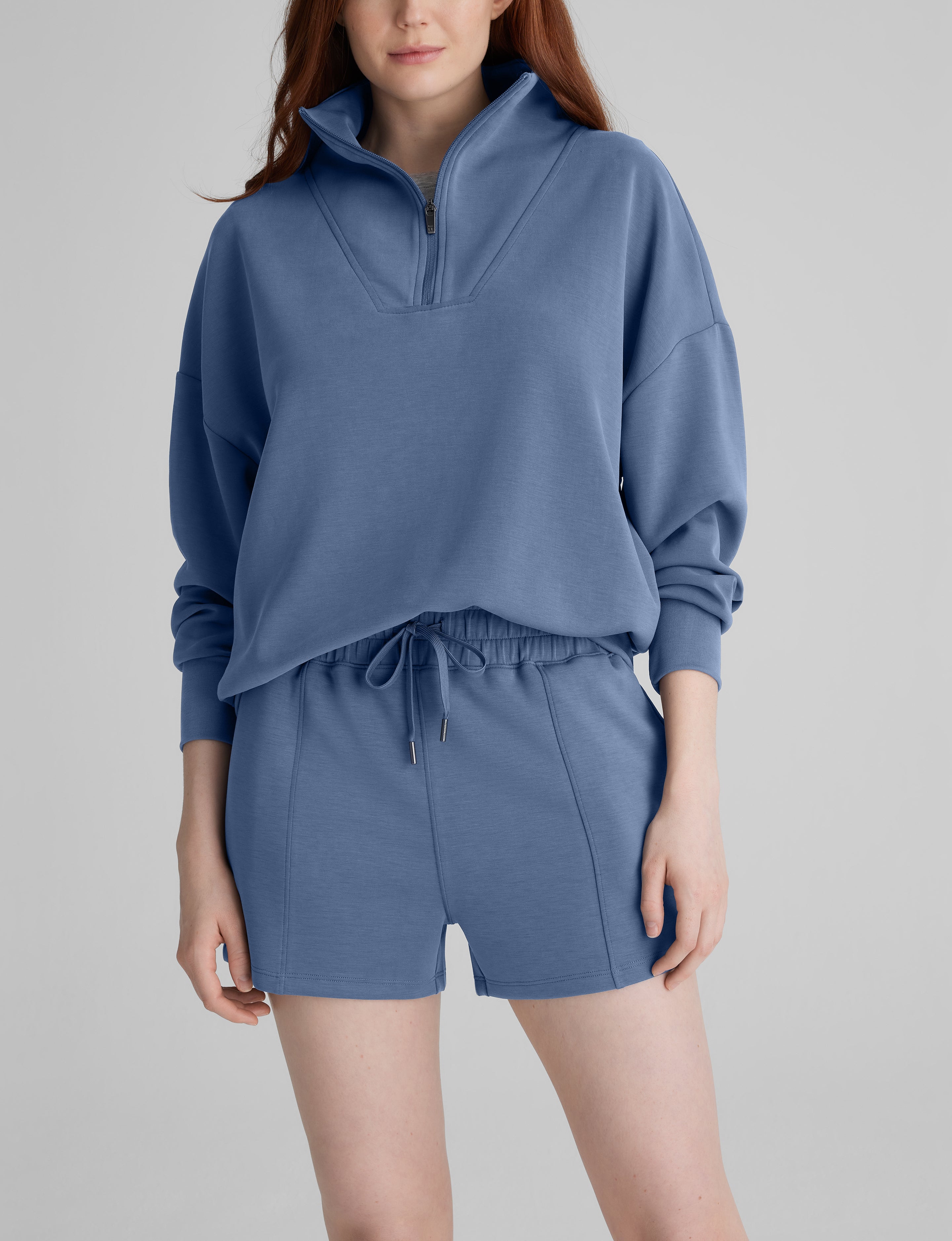 Women's Luxe Traveler Knit Quarter Zip & Short Set